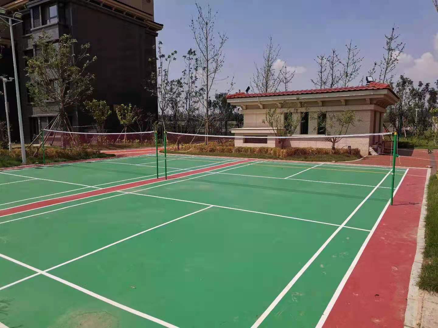 硅PU羽毛球场--张家口小区设施